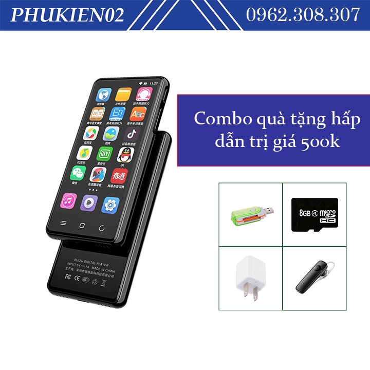 (Combo quà tặng KHỦNG trị giá 500k) Máy Nghe Nhạc RUIZU H8 WIFI Android MP3 player Bluetooth 5.0- Hàng chính hãng