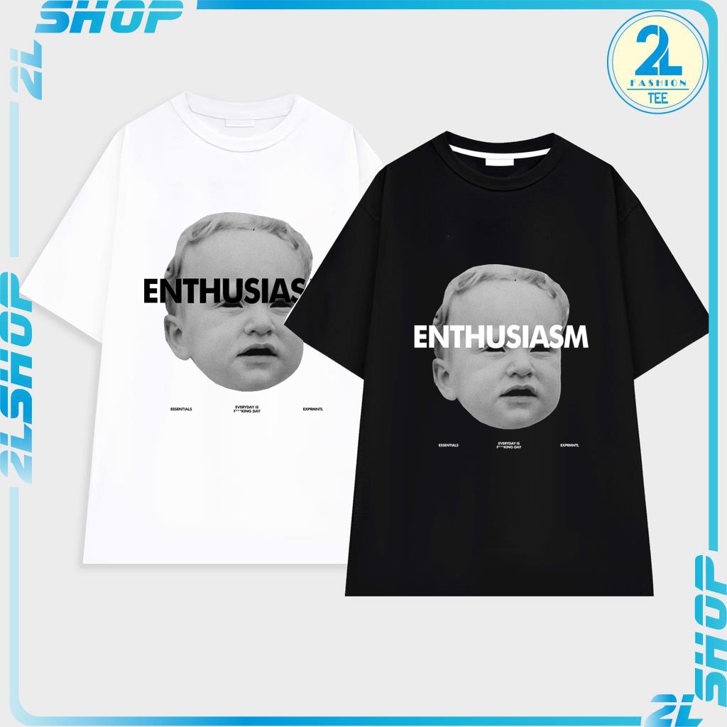 Áo thun tay lỡ  form rộng unisex bé trai ENTHUSIASM, áo phông nam nữ chất cotton rẻ phong cách ullzang