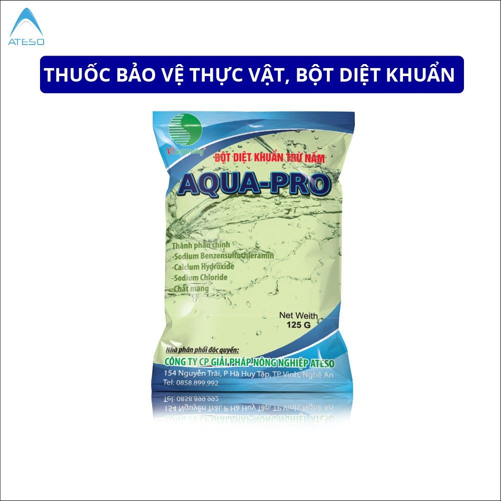 Thuốc Bảo Vệ Thực Vật, Bột Diệt Khuẩn Aqua Pro Đặc Trị Nấm Bệnh Cây Trồng, Trị Mắt Cua, Bã Trầu, Thối Thân (125g)