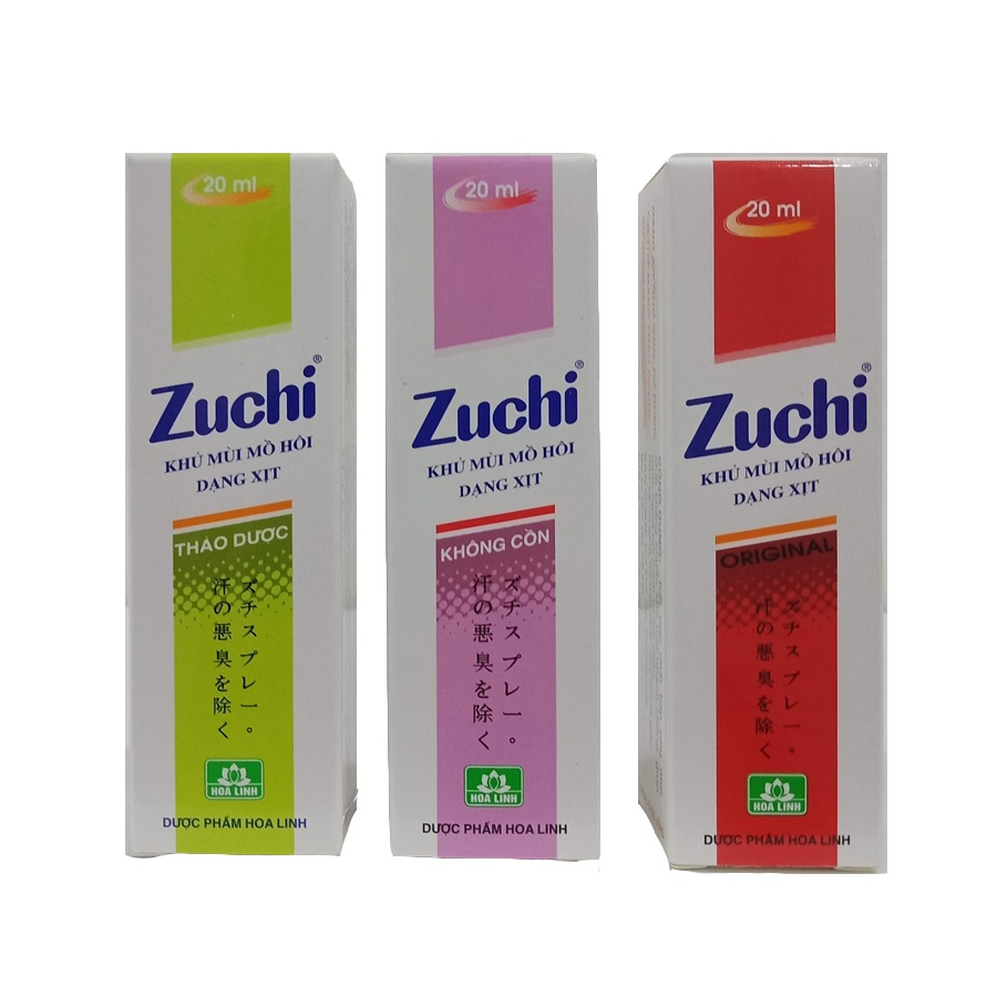 Xịt khử mùi Zuchi khử mùi tức thì, kháng khuẩn, giảm tiết mồ hôi, loại bỏ nguyên nhân gây mùi chai 20ml