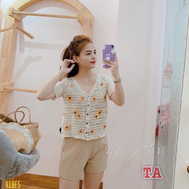 Áo len hoa cúc .sỉ 105k