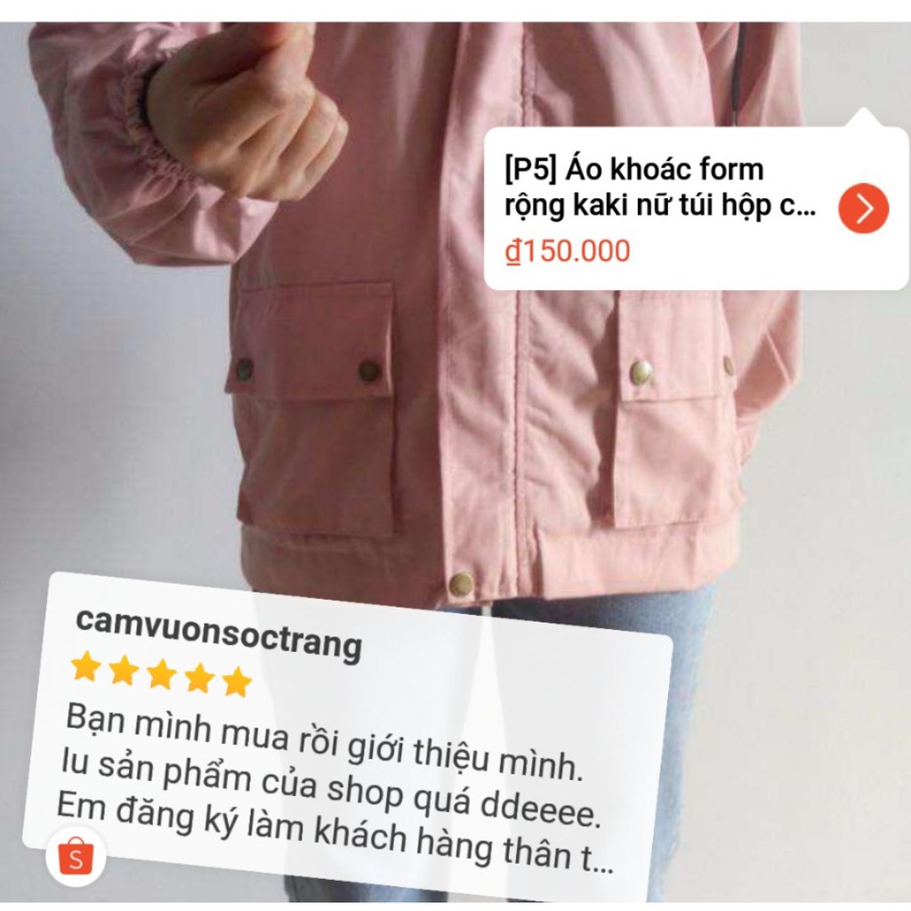 [Siêu xịn xò] Áo khoác form rộng kaki nữ túi hộp cực chất áo khoát kaki nữ ulzzang | BigBuy360 - bigbuy360.vn