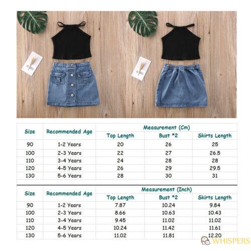 Set Áo Sát Nách+Chân Váy Jeans Cho Bé Gái Từ 1-6 Tuổi