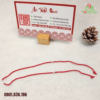 Vòng tay chỉ đỏ may mắn điểm bi vàng-bạc An Thiền Quán