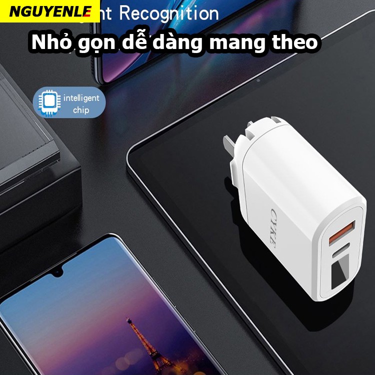 Củ sạc nhanh 18W PD QC 3.0 iPhone Samsung CYKE