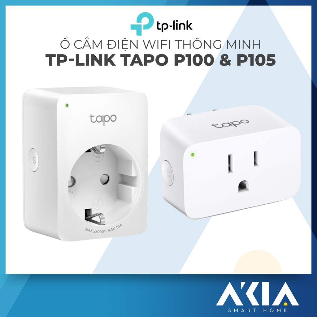 TP-Link Tapo P105 và Tapo P100 - Ổ Cắm Điện Wifi Thông Minh, Hẹn giờ tắt mở, điều khiển từ xa qua app Tapo - BH 2 Năm