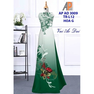 Vải áo dài 3D cao cấp hoa hồng.Shop bán VẢI CHƯA MAY