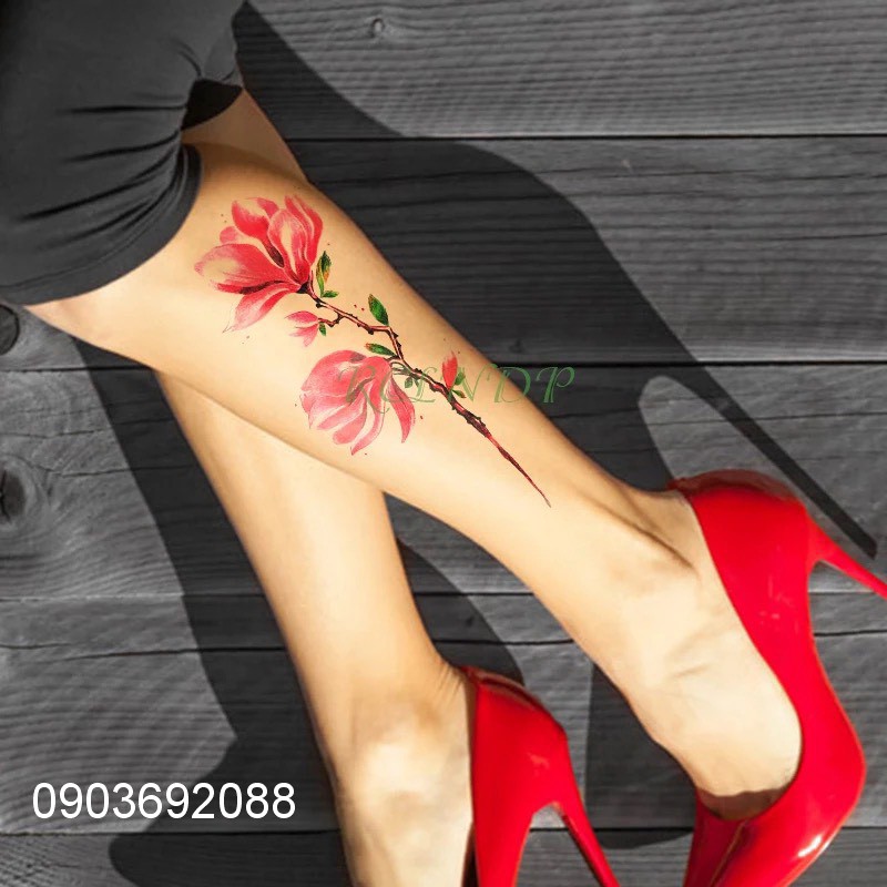 [HCM] Hình xăm dán - tattoo sticker hình hoa đẹp 21 x 10cm