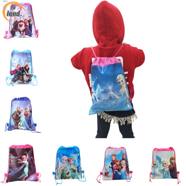 Balo dây rút vải không dệt in hình Frozen cho bé