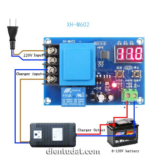 Mạch Quản Lý Điều Khiển Sạc Ắc Quy Tự Ngắt XH-M602