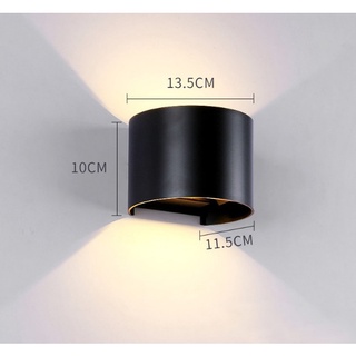   Vỏ nhôm đúc  Đèn hắt tường ngoài trời 2 tia tròn đèn cầu thang 