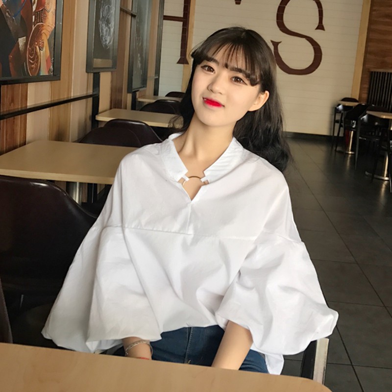 áo sơ mi ulzzang, sơ mi trắng sơ mi nữ đẹp áo kiểu Hàn Quốc sơ mi trắng sọc xanh