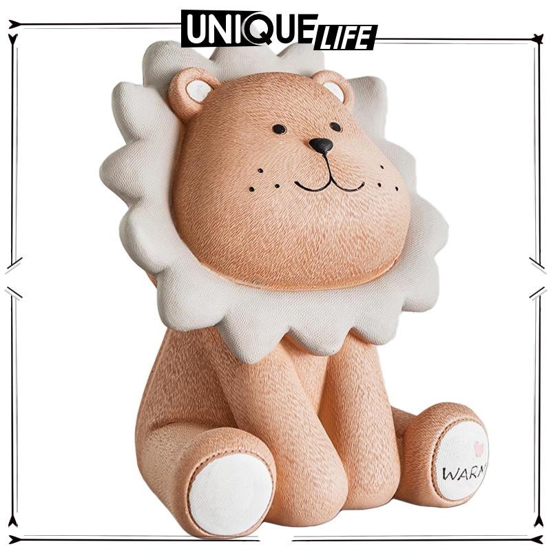 Hộp Đựng Tiền Tiết Kiệm Hình Sư Tử Trang Trí Sinh Nhật Màu Xám S 4