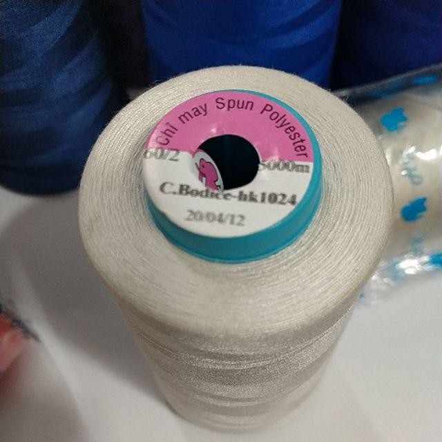 Cuộn chỉ cotton HK- 5000met, chỉ may, chỉ làm tua rua giásale