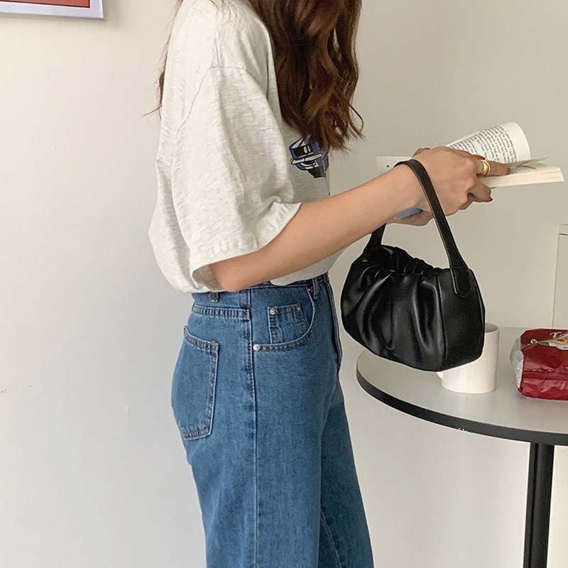 Túi Đeo Chéo Vai Xếp Ly Hình Đám Mây Phong Cách Hàn Quốc Thời Trang Cho Nữ Gylb594