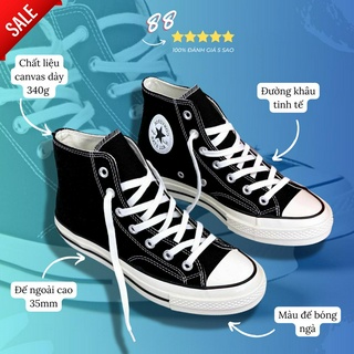 Giày_Converse 1970s Cổ Cao, Giày thể thao CV Đen Trắng, Bản Chuẩn Mũi Bóng Full Box