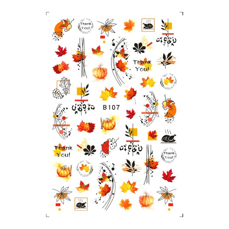 Miếng Dán Trang Trí Móng Tay Hình Lá Phong Mùa Thu