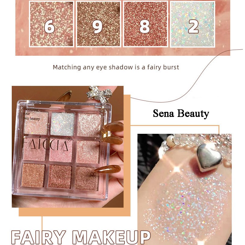 Bảng phấn mắt 9 ô nhũ lì Faiccia Black Tea | BigBuy360 - bigbuy360.vn