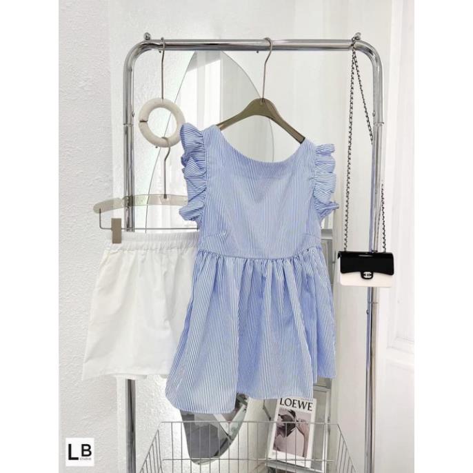 [ 𝐅𝐑𝐄𝐄 𝐒𝐇𝐈𝐏 ]  SÉT ÁO BABY DOLL CÁNH TIÊN NƠ LƯNG ĐỒ BỘ NỮ XINH XẮN