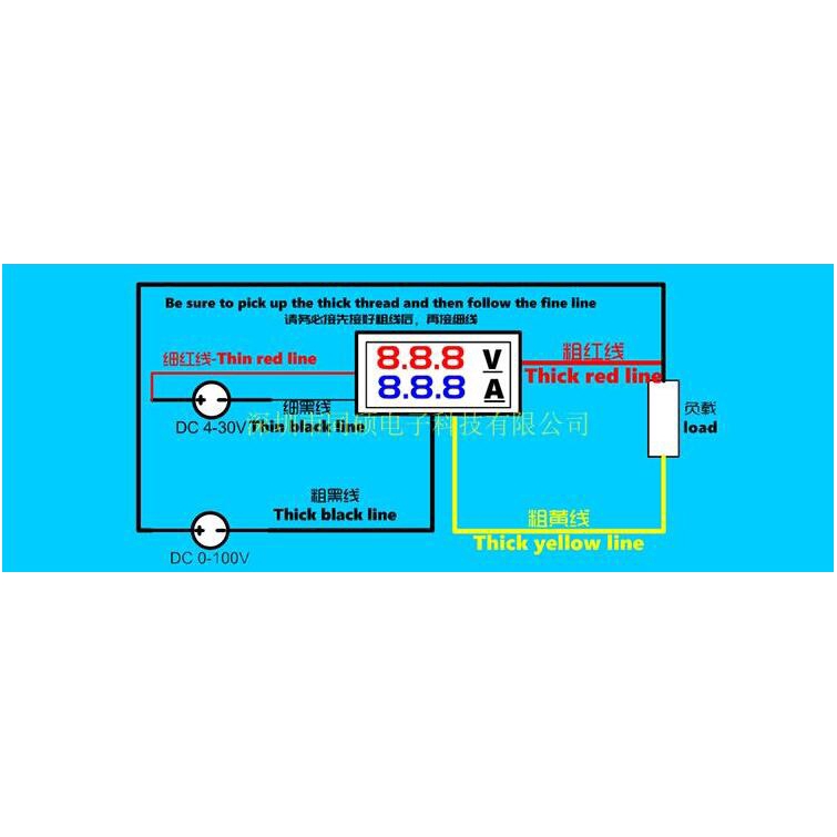 Vôn Kế Tích Hợp Ampe Kế Điện Tử DC 0-100V 10A Có Màn Hình Led 0.28 inch