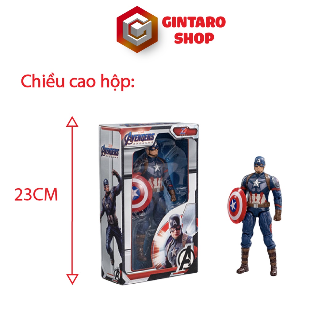 Mô hình marvel Captain America cao cấp, Đồ chơi mô hình nhân vật Captain America Gintaro