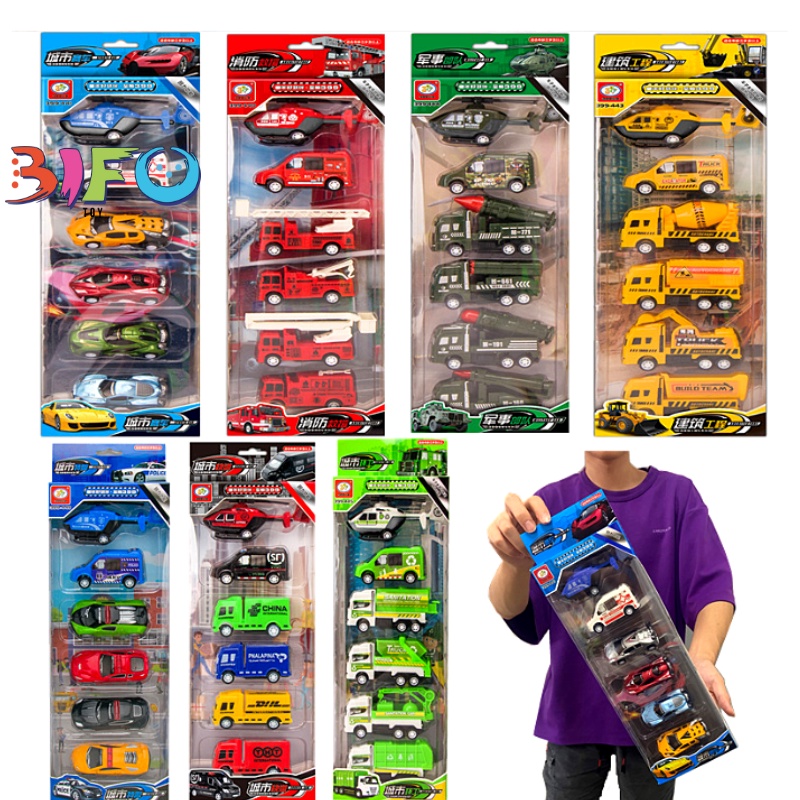 Đồ chơi set 6 xe ô tô mô hình công trình xây dựng cho bé thoả sức sáng tạo
