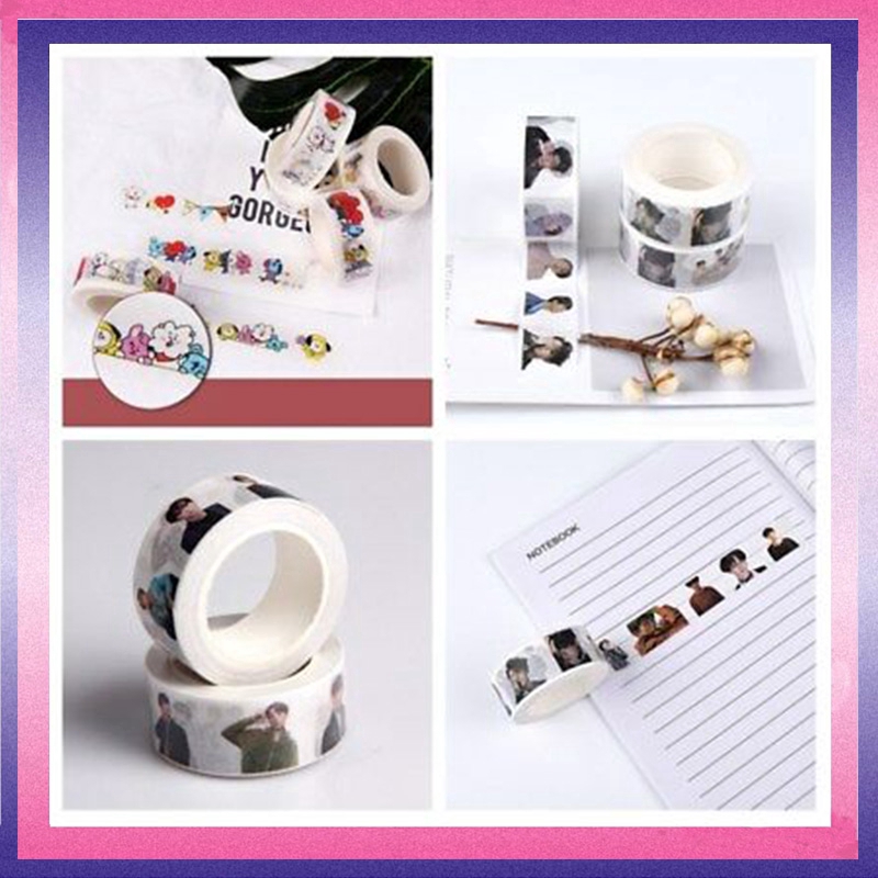 Cuộn Băng Dính Washi Tape In Họa Tiết Kpop Bts Dễ Thương