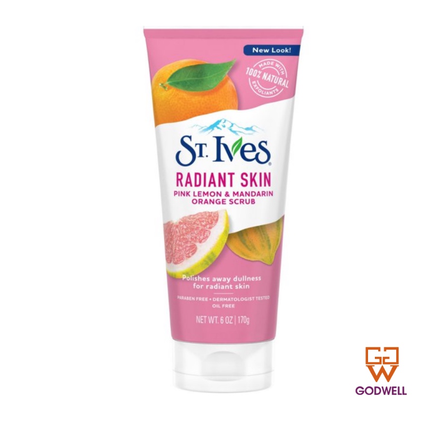 [ST.IVES] Tẩy Tế Bào Chết Pink Lemon &amp; Mandarin Orange Face Scrub 170g