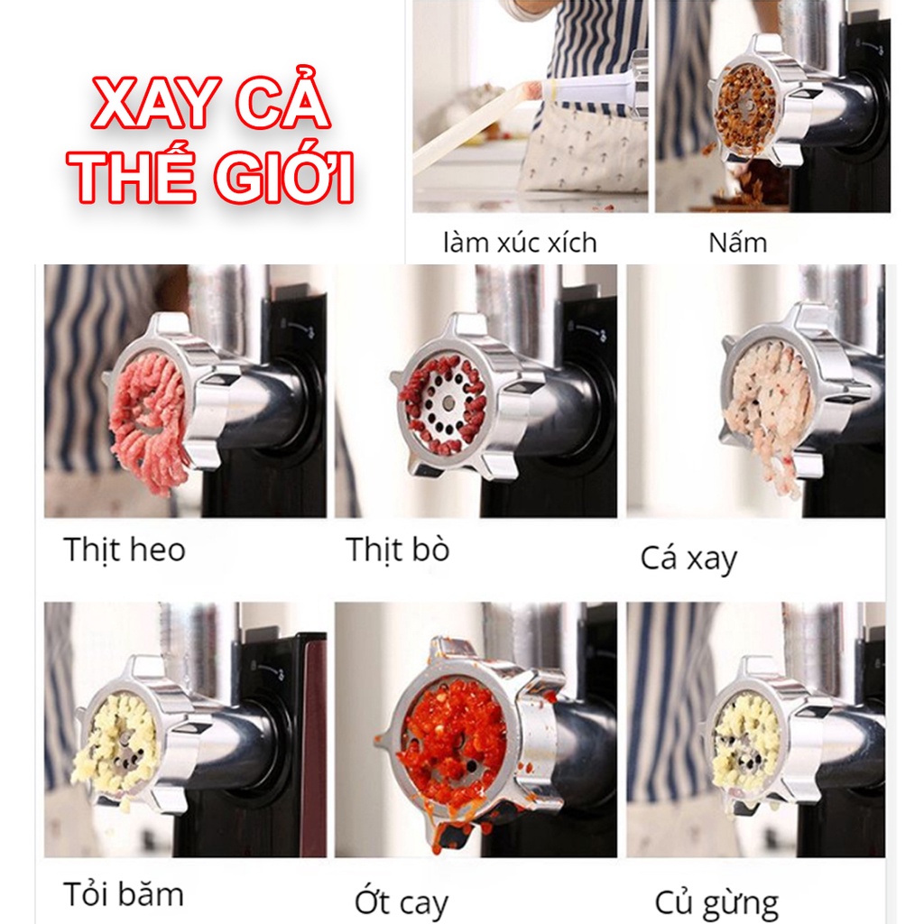 Máy làm xúc xích, giò, chả - Xay thịt tự động đa chức năng - Máy cắt, thái rau củ quả dễ dàng
