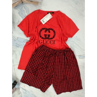 Bộ thun quần karo đỏ 49k