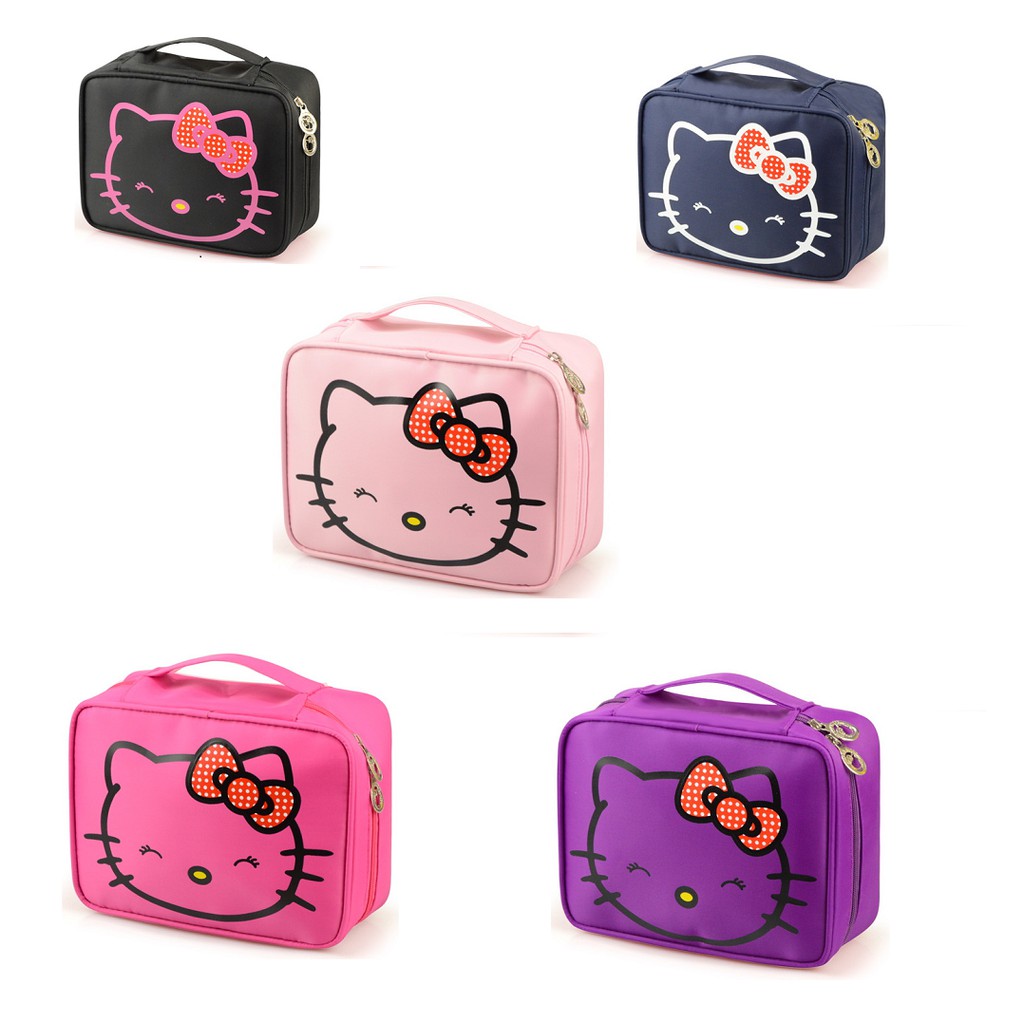 Túi đựng mỹ phẩm du lịch chống thấm nước hình hello kitty