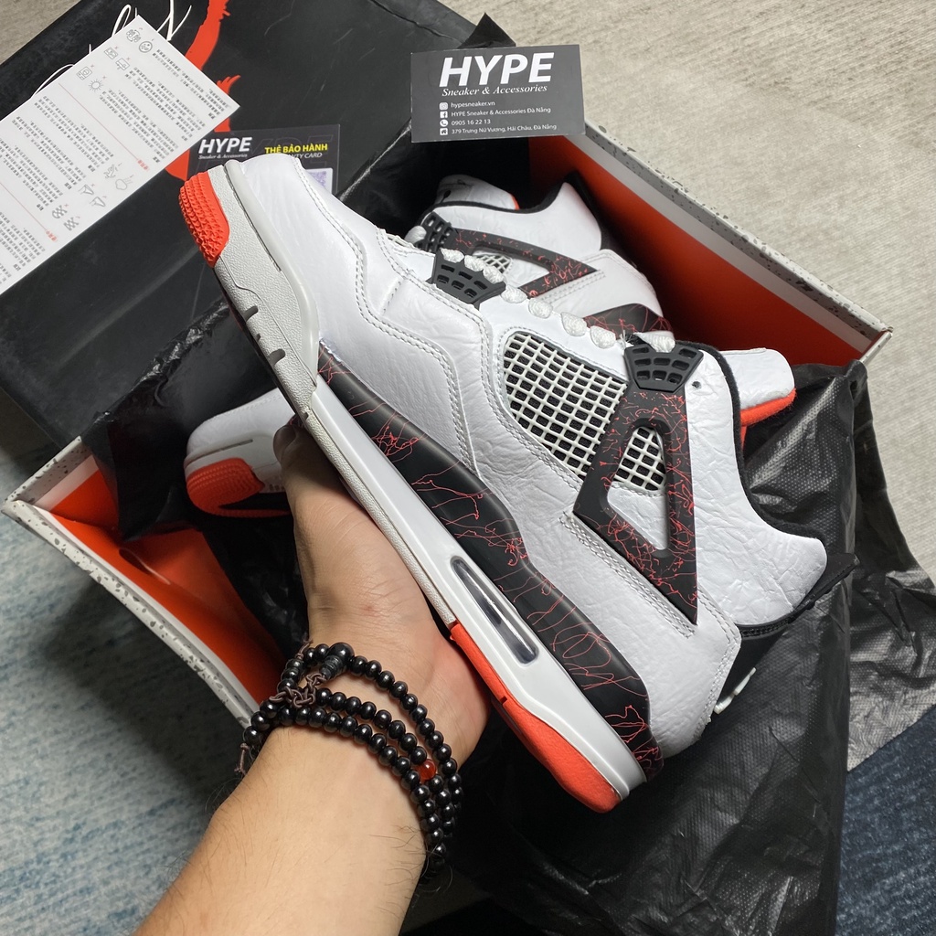 Giày Jordan 4 Flight Nostaglia (Giày sneaker, bóng rổ JD4 Trắng đỏ đen) - Best quality | Hype Sneaker