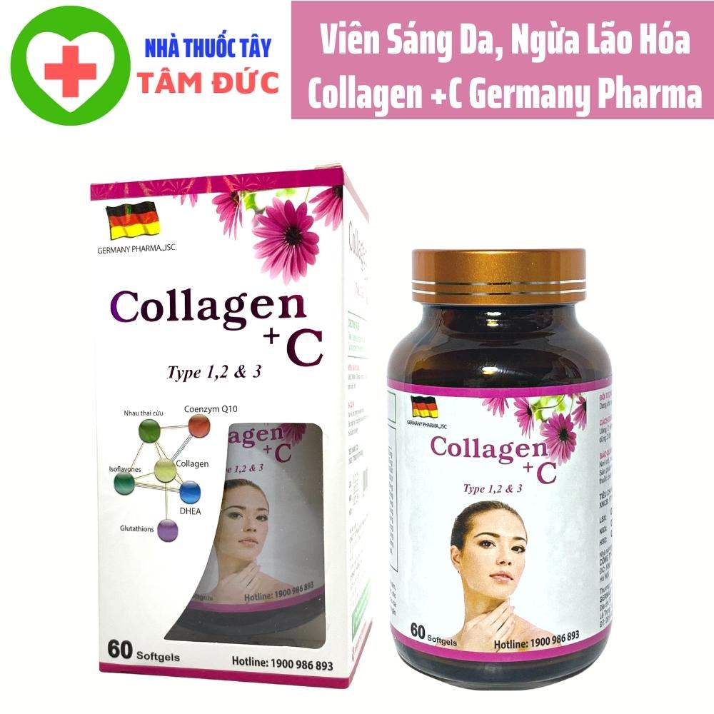 COLLAGEN +C 120MG Hồng,Viên Uống Đẹp Da, Ngăn Thâm Nám, Lão Hóa,LỌ 60 VIÊN NANG