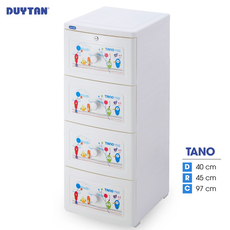 Tủ nhựa Duy Tân Tano 4 ngăn - Nhiều hoa văn