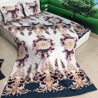 Sét 4 món bộ ga phủ vỏ gối chăn trần bông lồng ruột mẫu hoàng gia