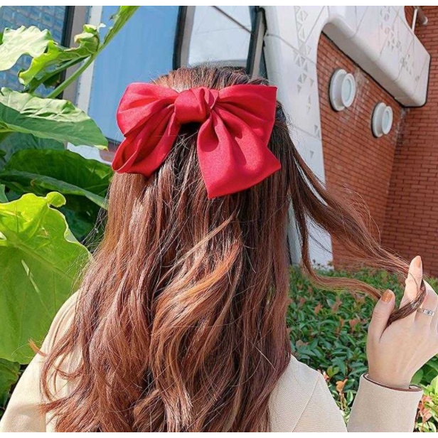 Kẹp Tóc Hình Nơ MILA Màu Trơn Xinh Xắn Phong Cách Nhật Bản Cho Nữ