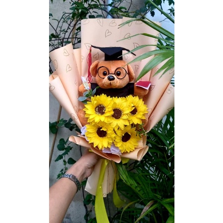 Bó hoa hướng dương gấu quà tặng tốt nghiệp