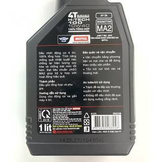 Nhớt Motul H Tech 100 4T 10W40 Bình 1Lít