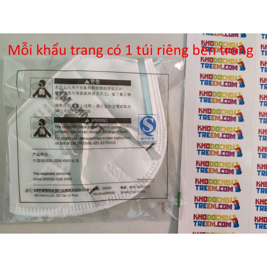 1 CÁI khẩu trang 3M 9501VT KN95 N95 P2 FFP2 lọc 95% bụi siêu mịn PM2.5 có van thở lọc khí hơn 3M 9001V lọc 90%