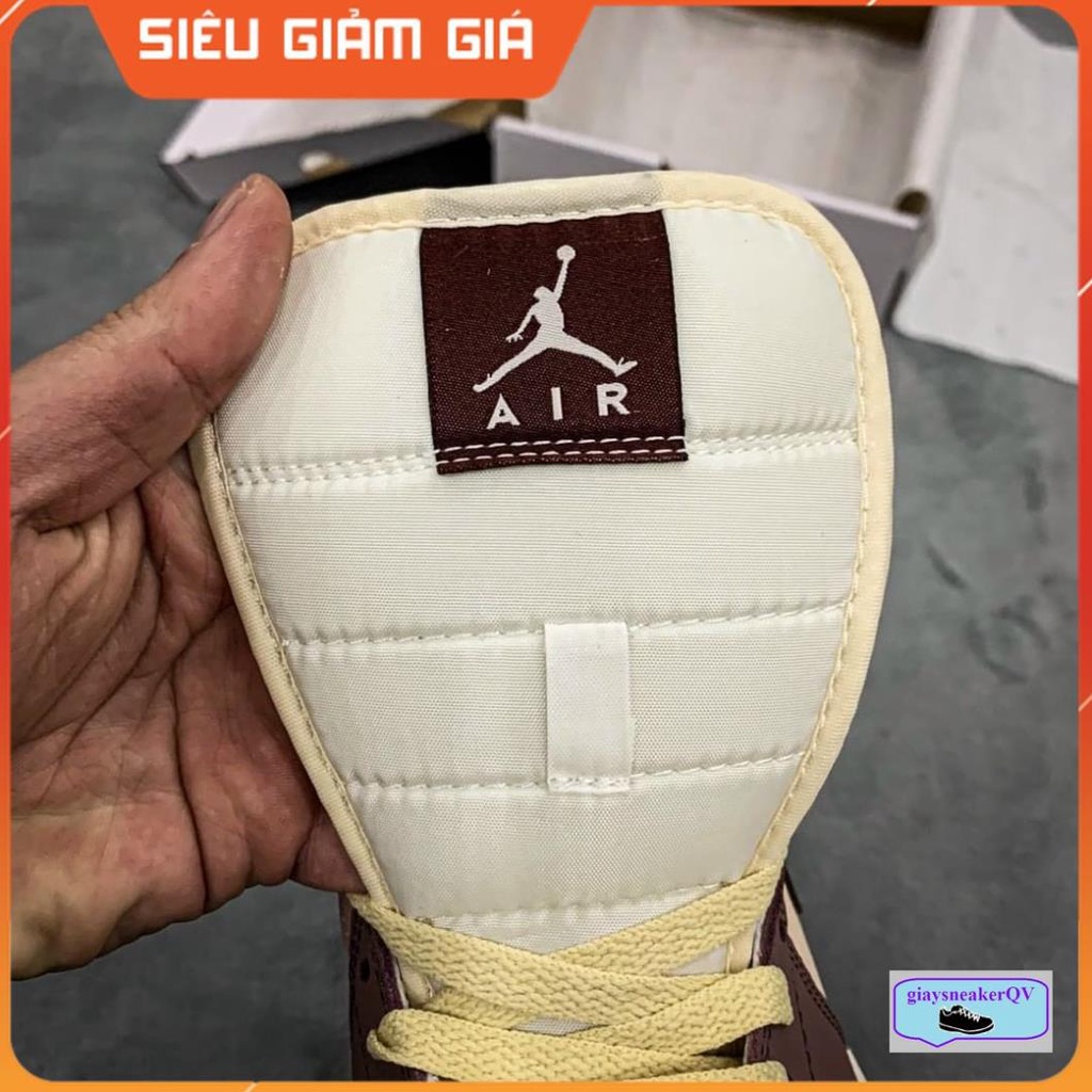 Giày thể thao Air Jordan 1 Mid 'Milk Tea Brown' siêu đẹp, năng động, cá tính dành cho nữ