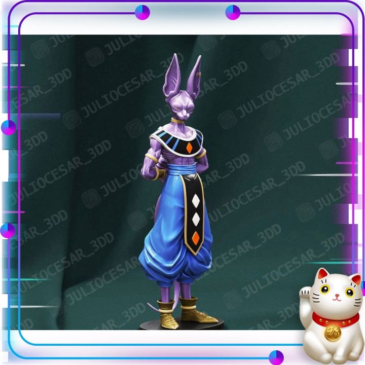 Mô hình đồ chơi Dragon Ball Công nghệ in 3d 👽ĐỘC QUYỀN👽 - Beerus sama Được in bằng máy in 3D (TÙY CHỈNH KÍCH THƯỚC)