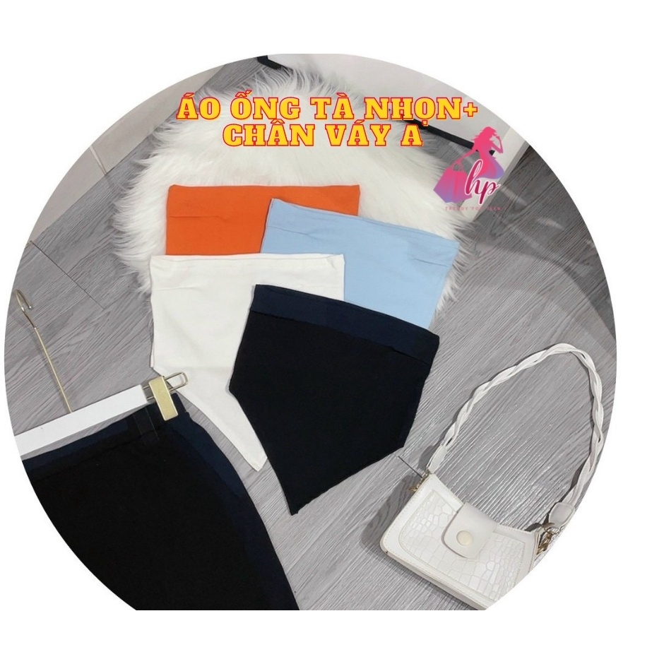 Set đồ nữ cá tính áo ống tà nhọn croptop kèm chân váy ngắn A thun xịn thời trang mùa hè phong cách hàn quốc VD25