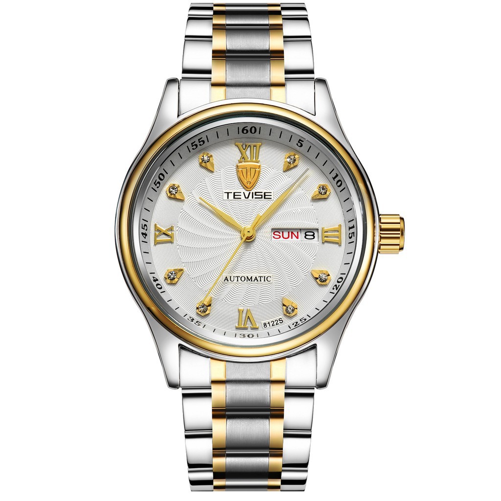 [ xả kho ] ĐỒNG HỒ NAM TEVISE 8122, DÂY THÉP ĐÚC CAO CẤP, MẶT TRÁNG SAPPHIRE