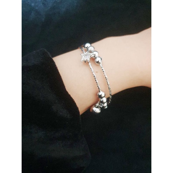 [ KHÔNG ĐEN GỈ - Giao Hỏa tốc ] Vòng tay lắc tay Titan thu to nhỏ được - có chuông và ngôi sao nhỏ may mắn LTNSMM