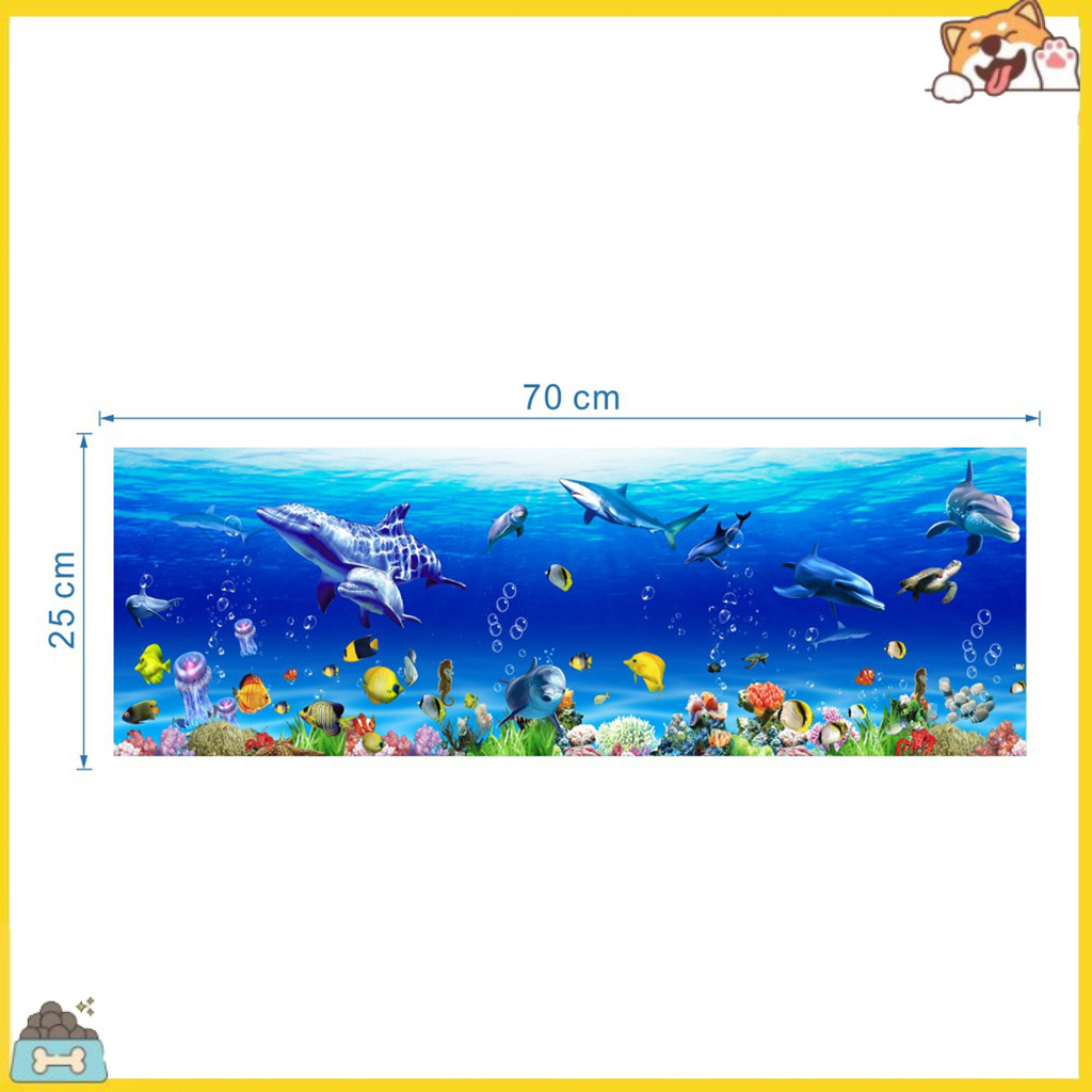 Hình dán tường họa tiết thế giới đại dương trang trí phòng đa dụng