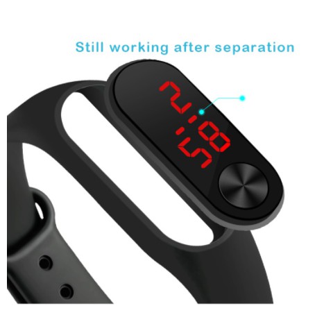 Đồng hồ thể thao kỹ thuật số LWCC màn hình LED bằng dây cao su