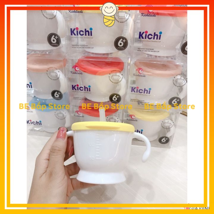 ⚡BÁN LỖ XIN ĐÁNH GIÁ 5 SAO⚡ Cốc Tập Hút Kichi Tập Uống Nước 3 Giai Đoạn Có Vạch Chia 150ml Cho Bé