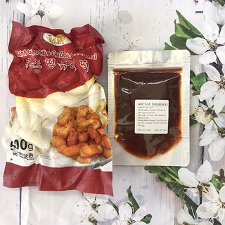 500G BÁNH GẠO NHÂN PHÔ MAI ĐỎ + 100GR SỐT TOK