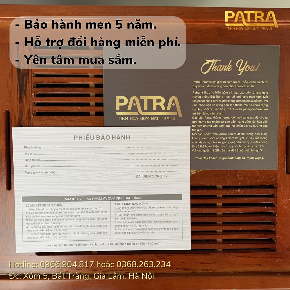 Bộ ấm chén uống trà Bát Tràng - vinh hoa phú quý xanh mallard