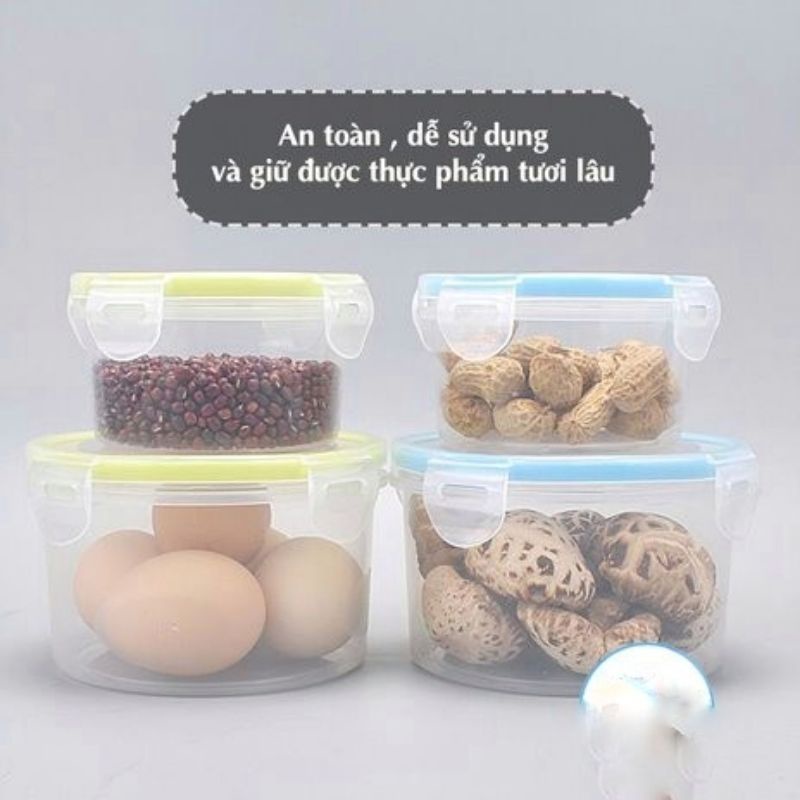 Set 3 hộp lạnh thực phẩm chống tràn dùng được lò vi sóng 6536